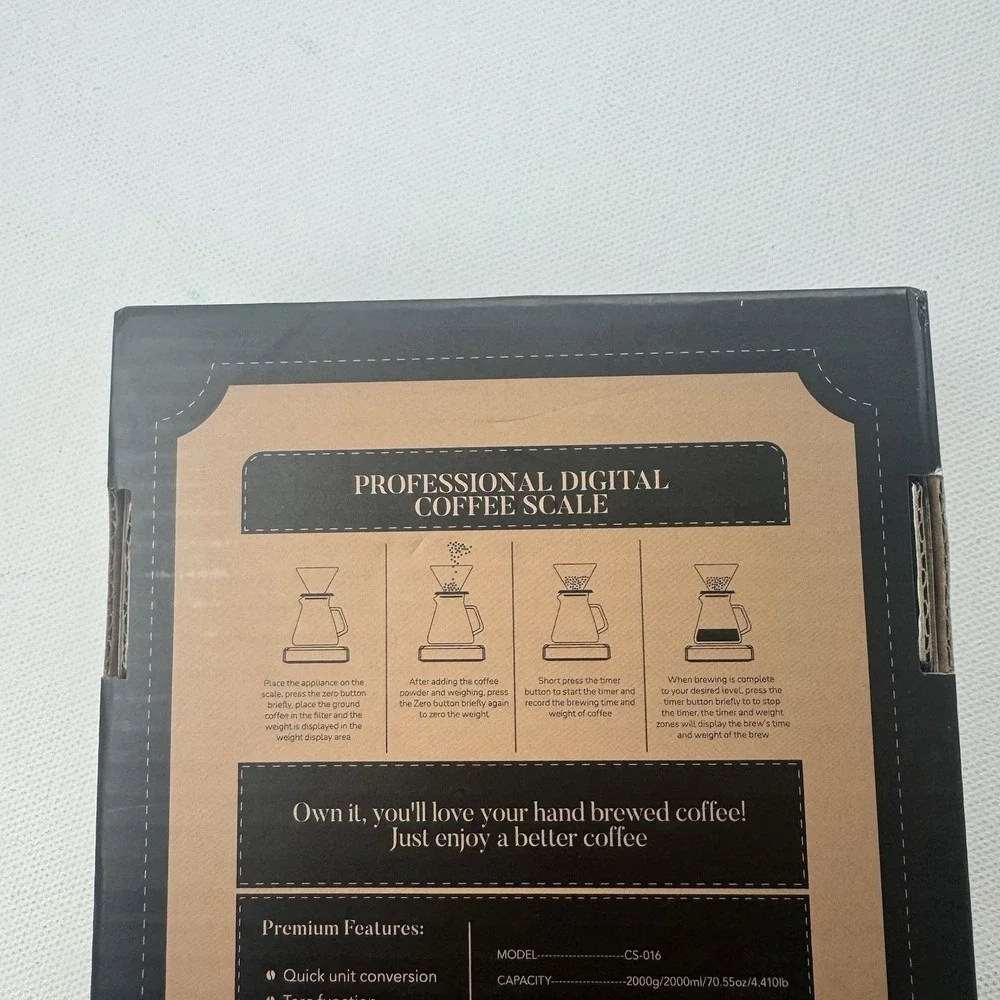 GRAM PRES Digital Coffee Scale CS-016 2000g Timer Pour Over Coffee New